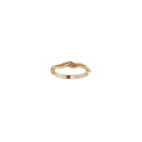Waved Bypass Stackable Ring (Rose 14K) отпред - Popular Jewelry - Ню Йорк