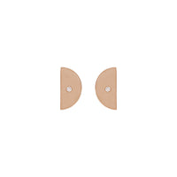 White Diamond Quarter Moon Stud Earrings