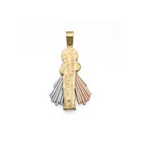 Divine Mercy Jesus Christ Tricolor Pendant (14K) back - Popular Jewelry - New York