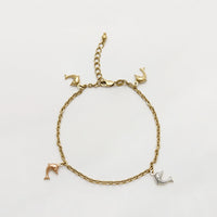 Four Dolphins Bracelet (Tricolor 14K) Popular Jewelry - New York