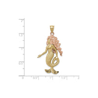 Pink-Haired Alluring Mermaid Pendant (14K) scale - Popular Jewelry - New York