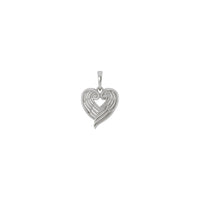 Angel Wing Heart Pendant (Silver) front - Popular Jewelry - New York