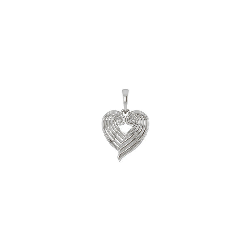 Angel Wing Heart Pendant (Silver) front - Popular Jewelry - New York