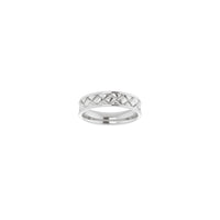 Bordered Woven-Design Ring (White 14K) front - Popular Jewelry - New York