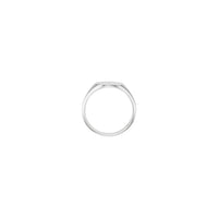 Anello con sigillo ovale laterale con stella brillante e diamante (bianco 14K) - Popular Jewelry - New York