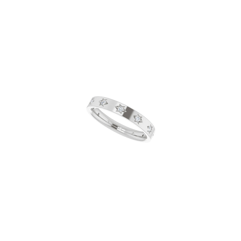 Natural Diamond Stars Eternity Ring (White 14K) diagonal - Popular Jewelry - New York