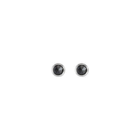 Rose-Cut Black Diamond Stud Earrings (White 14K) front - Popular Jewelry - New York