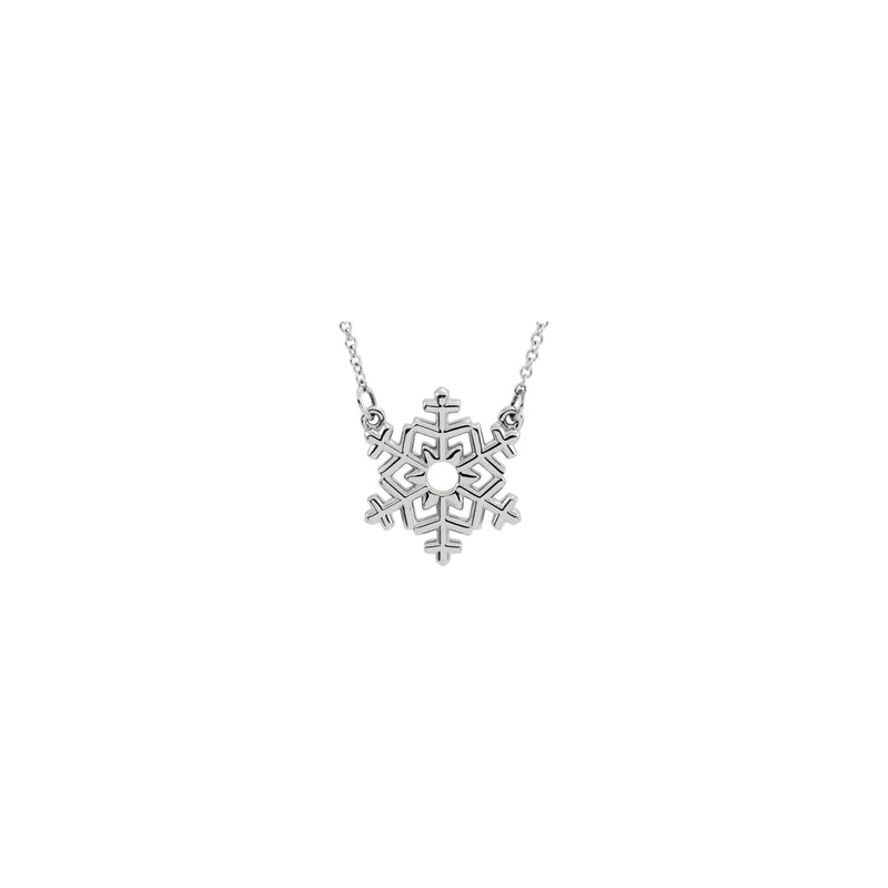 Snowflake Cable Necklace (White 14K) front - Popular Jewelry - New York