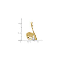 दुई-टोन गोल्ड बेसबल ब्याट, ग्लोभ र बल पेन्डेन्ट (14K) स्केल - Popular Jewelry - न्यूयोर्क