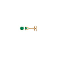 Округле наушнице са пасијансом од природног смарагда од 4 мм (ружа 14К) главна - Popular Jewelry - Њу Јорк
