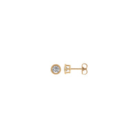 4 מם ראָונד ווייַס סאַפייער בעאַדעד האַלאָ שטיפט ירינגז (רויז 14 ק) הויפּט - Popular Jewelry - ניו יארק