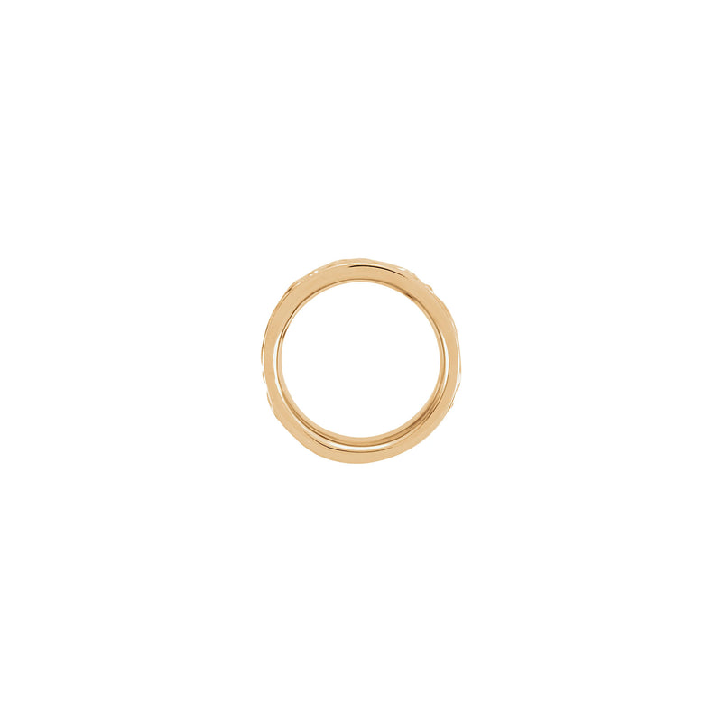 Upper view of a ring made in 14k rose gold