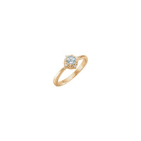 Aquamarine and Diamond Compass Halo Ring (Rose 14K) front - Popular Jewelry - New York