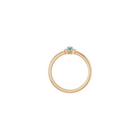 Aquamarine and Diamond French-Set Halo Ring (Rose 14K) setting - Popular Jewelry - New York