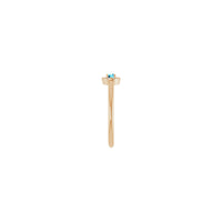Aquamarine and Diamond French-Set Halo Ring (Rose 14K) side - Popular Jewelry - New York