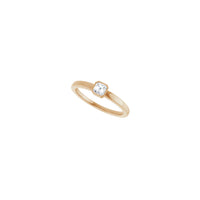 Asscher Natural Diamond Solitaire Ring (Rose 14K) diagonal - Popular Jewelry - New York