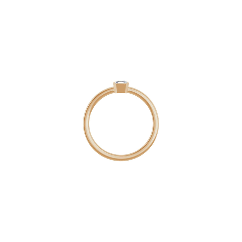 Asscher Natural Diamond Solitaire Ring (Rose 14K) setting - Popular Jewelry - New York