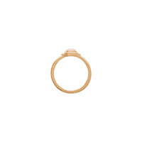 Australian White Opal Cabochon Token Ring (Rose 14K) setting - Popular Jewelry - New York