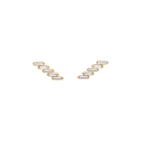 Baguette Diamond Accented Ear Climbers (Rose 14K) front - Popular Jewelry - New York