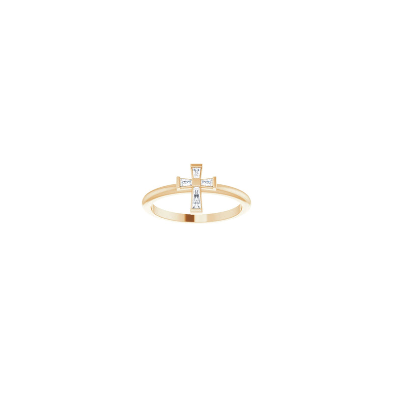 Baguette Diamond Cross Stackable Ring