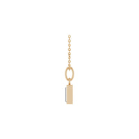 Baguette Diamond Rectangle Bezel Necklace (Rose 14K) side - Popular Jewelry - న్యూయార్క్