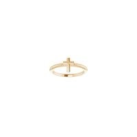 Bold Cross Stackable Ring (Rose 14K) front - Popular Jewelry - New York