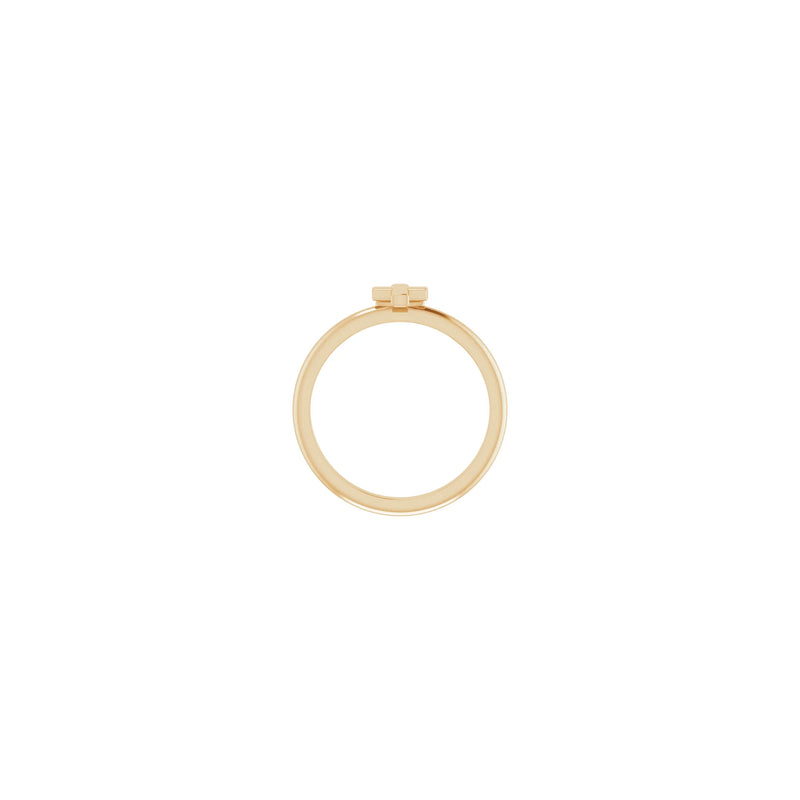 Bold Cross Stackable Ring (Rose 14K) setting - Popular Jewelry - New York
