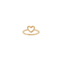 Front view of a 14K rose gold Bold Heart Outline Ring