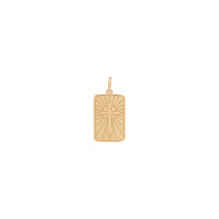Colgante con placa de identificación de cruz celta (rosa de 14 quilates) frontal - Popular Jewelry - Nueva York