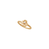 Cherry Blossom Flower Pearl Accent Ring (Rose 14K) diagonal - Popular Jewelry - New York