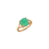 Chrysoprase Round Cabochon Ring (14K)