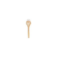 Gekweekte Zoetwaterparel Ring (Rose 14K) zijkant - Popular Jewelry - New York