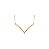Curvy V Necklace (Rose 14K) front - Popular Jewelry - New York