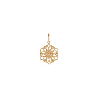 Front view of a 14K rose gold Decorative Flower Outline Pendant