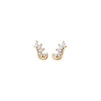 Diamond Accented Ear Climbers (Rose 14K) front - Popular Jewelry - Eboracum Novum