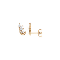 Dimanta akcentētas ausu alpīnis (Rose 14K) galvenais — Popular Jewelry - Ņujorka
