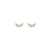 Diamantohrringe mit geschlossenen Augen (Rose 14K) vorne - Popular Jewelry - New York