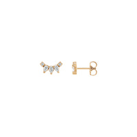 Diamond Closed Eyes Earrings (Rose 14K) main - Popular Jewelry - New York