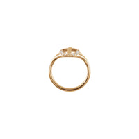 Diamond French-Set Halo Cross Ring (Rose 14K) setting - Popular Jewelry - New York