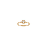 Anel Halo com conjunto francês de diamante (rosa 14K) frontal - Popular Jewelry - New York