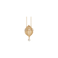 Diamond Miraculous Mary kaklarota (Rose 14K) priekšpusē - Popular Jewelry - Ņujorka