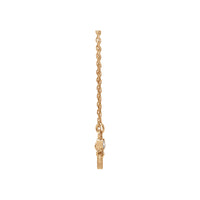 Diamond Sideways Slim Cross Necklace (Rose 14K) strana - Popular Jewelry - Njujork