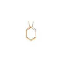 Elongated Hexagon Contour Necklace (Rose 14K) front - Popular Jewelry - New York