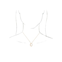 Elongated Hexagon Contour Necklace (Rose 14K) preview - Popular Jewelry - New York