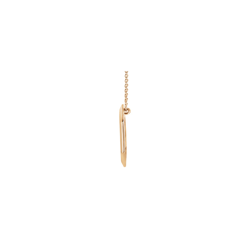 Elongated Hexagon Contour Necklace (Rose 14K) side - Popular Jewelry - New York