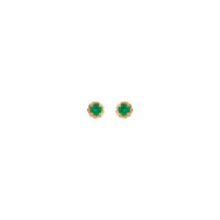 祖母绿爪形绳状耳钉（玫瑰色 14K）正面 - Popular Jewelry  - 纽约