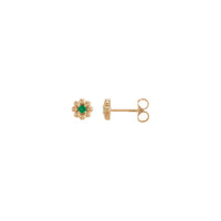 祖母绿小巧花朵耳钉（玫瑰 14K）主 - Popular Jewelry  - 纽约