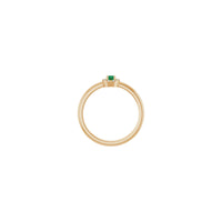 祖母绿和钻石法式镶嵌光环戒指（玫瑰色 14K）镶嵌 - Popular Jewelry  - 纽约