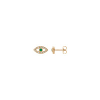 Bông tai hình mắt ác quỷ bằng ngọc lục bảo và trắng sapphire (Rose 14K) chính - Popular Jewelry - Newyork
