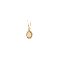 കൊത്തുപണി ചെയ്യാവുന്ന സ്ക്രോൾ പാറ്റേൺ മെഡൽ നെക്ലേസ് (റോസ് 14 കെ) ഡയഗണൽ - Popular Jewelry - ന്യൂയോര്ക്ക്